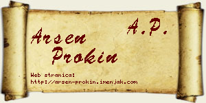 Arsen Prokin vizit kartica